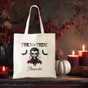 Tote Bag Cute Vampire Kid Trick ou Treat Halloween