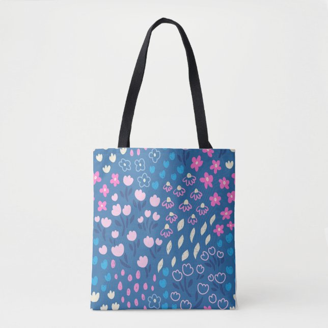 Tote Bag Cute Vector Floral Motif sans couture (Devant)