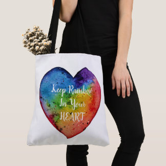 Tote Bag Cute Watercolor Rainbow