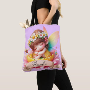 Tote Bag Cute Whimsical Floral Doux Rêves Dormir Fée