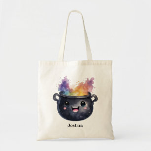 Tote Bag Cute Whimsical Witch's Cauldron Personnalisé