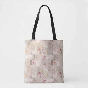 Tote Bag Cute Woodland Animaux Motifs nordiques