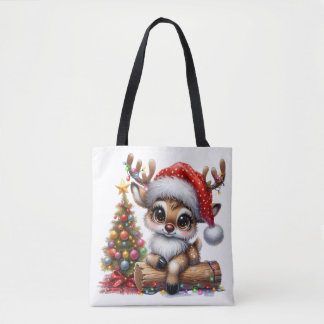 Tote Bag Cute Xmas Reindeer