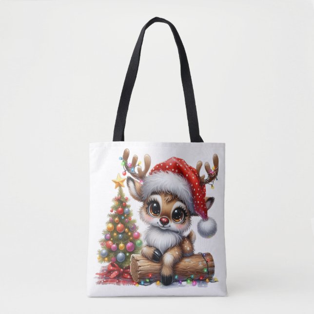 Tote Bag Cute Xmas Reindeer (Devant)