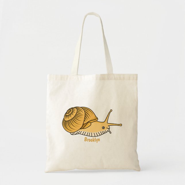 Tote Bag Cute yellow snail cartoon (Devant)