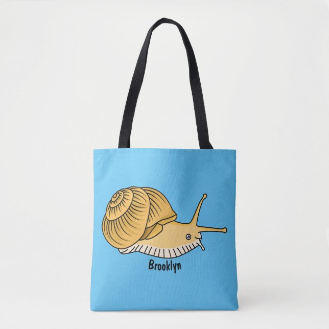 Tote Bag Cute yellow snail cartoon (Devant)