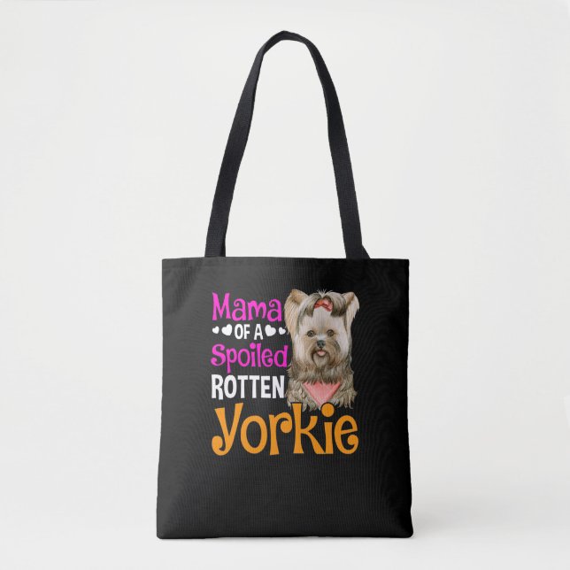 Tote Bag Cute Yorkie adorant Maman Puppy Lover (Devant)