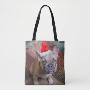 Tote Bag Cutest Baby Animals French Bulldog Christmas
