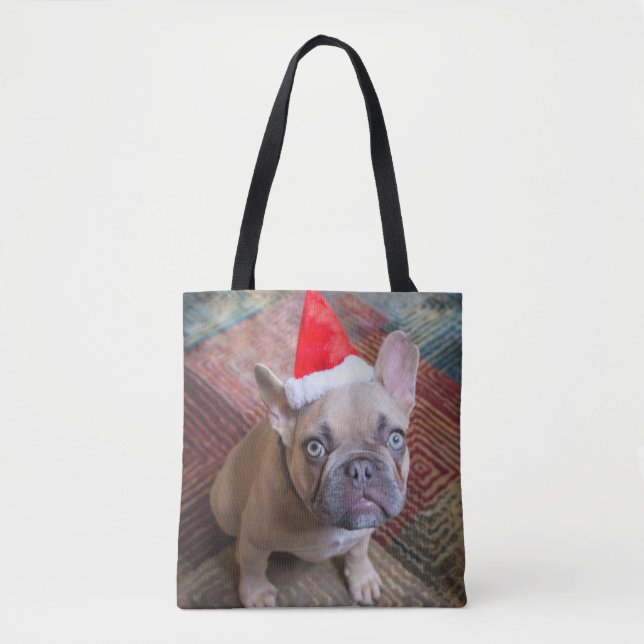 Tote Bag Cutest Baby Animals | French Bulldog Christmas (Devant)