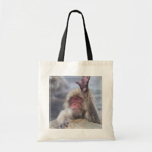 Tote Bag Cutest Baby Animals Snow Monkey Face
