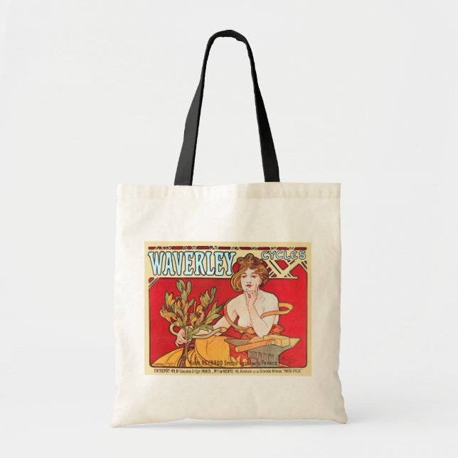 Tote Bag Cycles Waverley, Mucha (Devant)