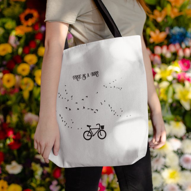 Tote Bag Cycling Life, gratuit comme un oiseau personnalisa (Créateur téléchargé)