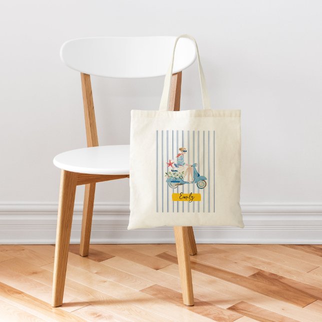 Tote Bag Cyclomoteur de bord de mer (Créateur téléchargé)