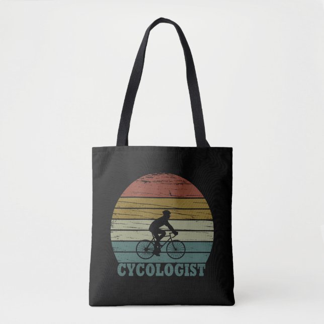 Tote Bag Cycologiste drôle dire vélo (Devant)