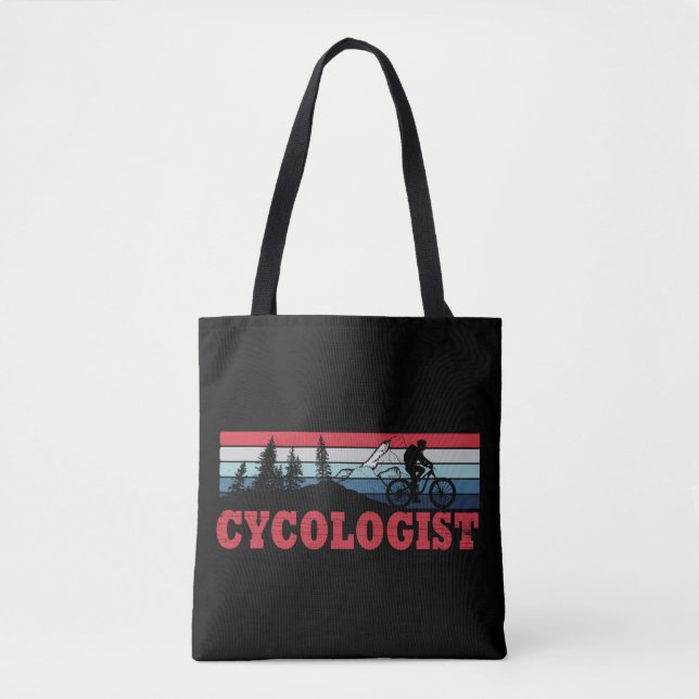 Tote Bag Cycologiste drôle dire vélo (Devant)