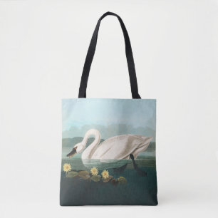 Tote Bag cygne audubon cygnes d'eau blanche