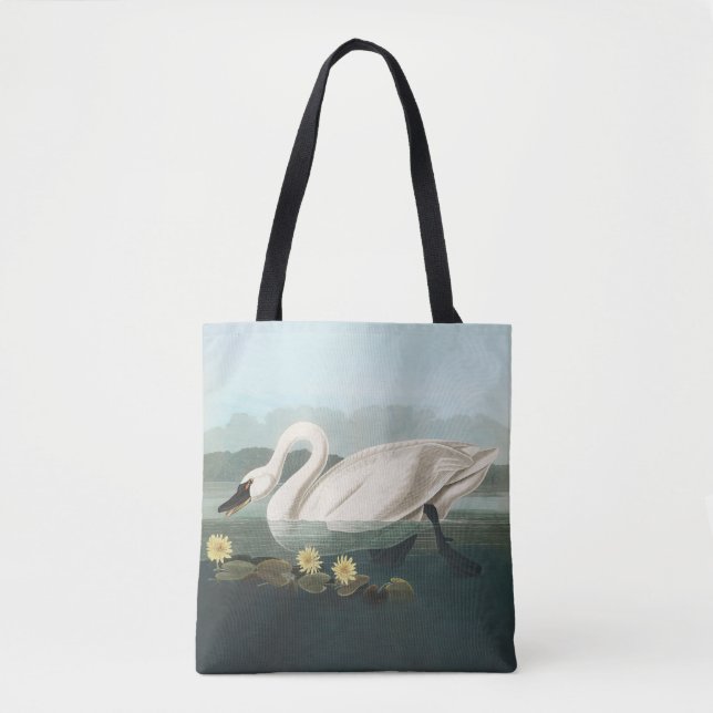 Tote Bag cygne audubon cygnes d'eau blanche (Devant)