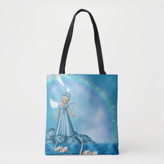 Tote Bag Cygnes Blanches Et Angel (Devant)