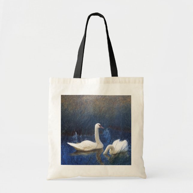 Tote Bag Cygnes en roseaux, Bruno Liljefors (Devant)