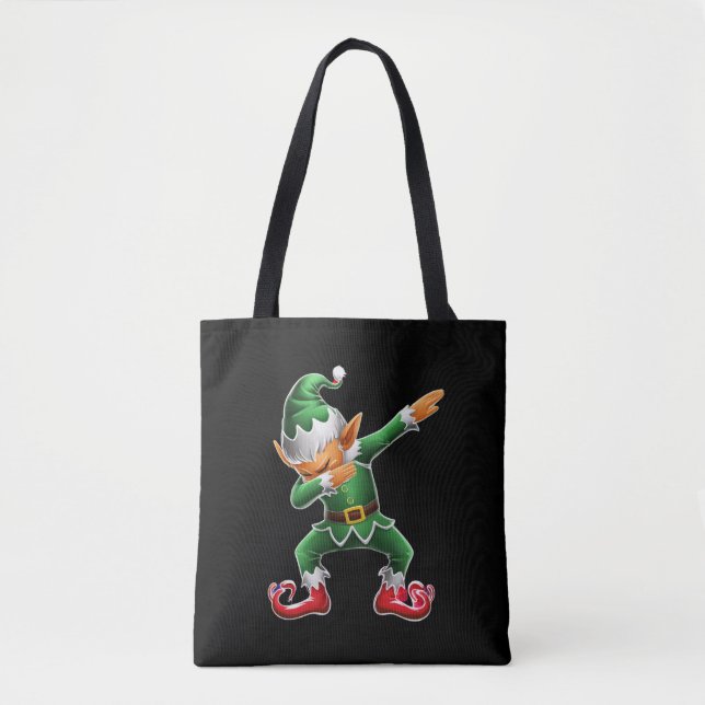 Tote Bag Dabbing Elf Costume de Noël Escouade Noël Noël Noë (Devant)