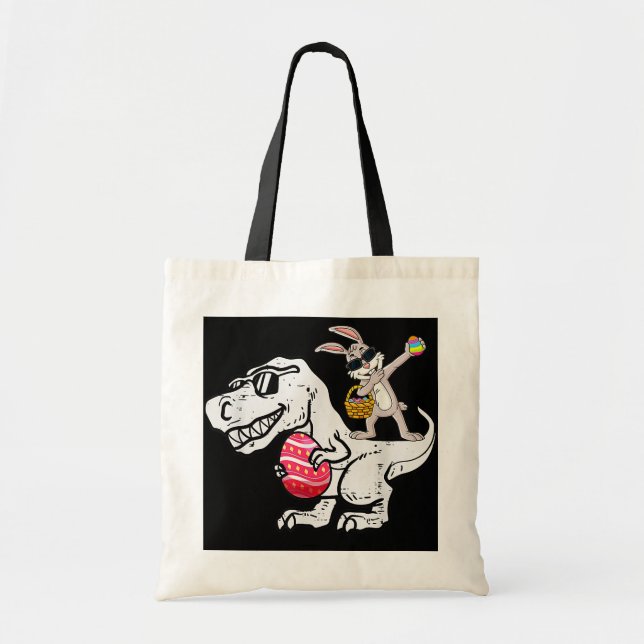 Tote Bag Dabbing Rabbit Jour de Pâques Dinosaur Dino Eggs G (Devant)