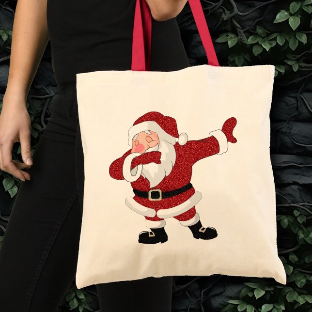 Tote Bag Dabbing Red Santa Claus | Fun Holiday XMAS Humour (Créateur téléchargé)