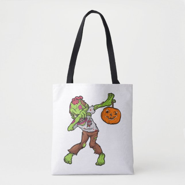 Tote Bag Dabbing Zombie Halloween Dab Funny Cadeau design (Devant)