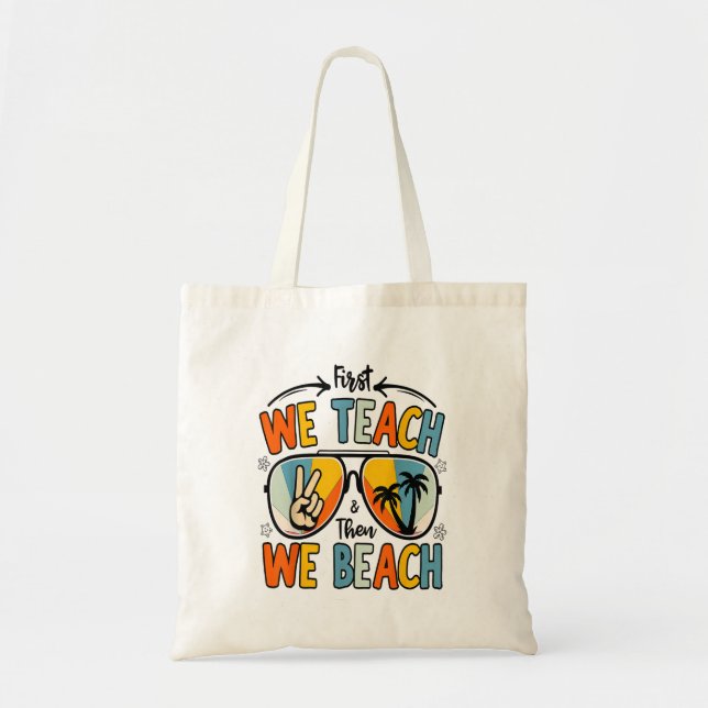 Tote Bag D'Abord Nous Enseignons Puis Nous Plongeons Enseig (Devant)