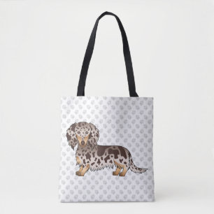 Tote Bag Dachshund à longs poils chocolat et panaché de tan