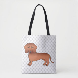 Tote Bag Dachshund aux cheveux courts rouges Chien de dessi