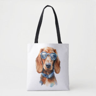 Tote Bag Dachshund avec lunettes de soleil 5