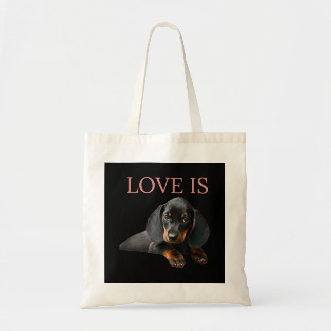 Tote Bag Dachshund Chien Maman Papa Hommes Femmes Enfants C (Devant)