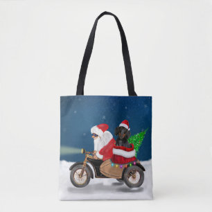 Tote Bag Dachshund Chien Noël Père Noël