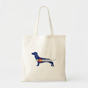 Tote Bag Dachshund Chien race Colorado Drapeau Silhouette
