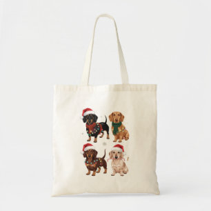 Tote Bag Dachshund Christmas Chien Maman Lover Noël Cadeau