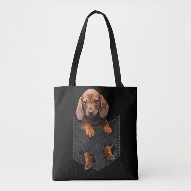 Tote Bag Dachshund Dans Mon Pocket Dachshund Weiner Dog Don (Devant)