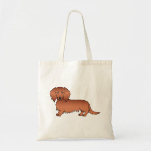 Tote Bag Dachshund de dessin animé mignon aux longs cheveux