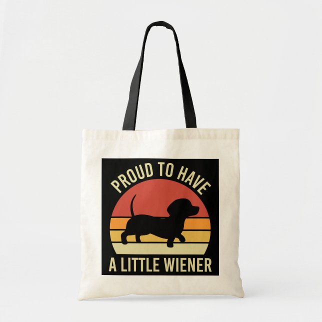 Tote Bag Dachshund drôle Maman fière d'avoir un peu plus d' (Devant)