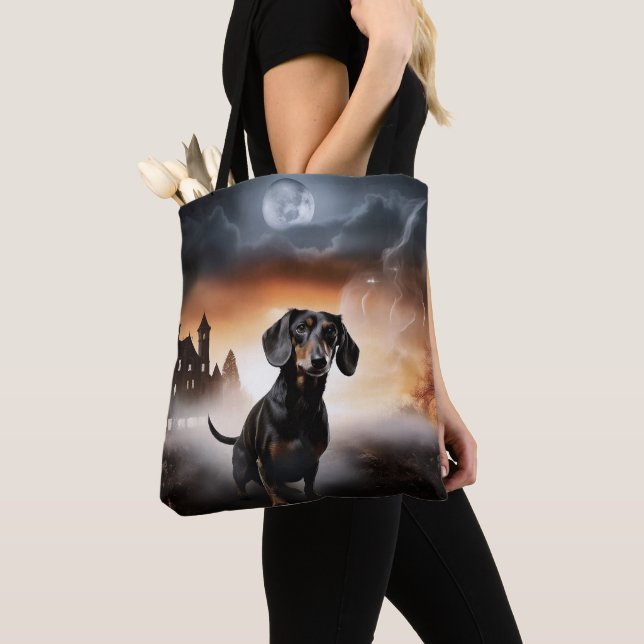 Tote Bag Dachshund Halloween Épouvantable (De près)