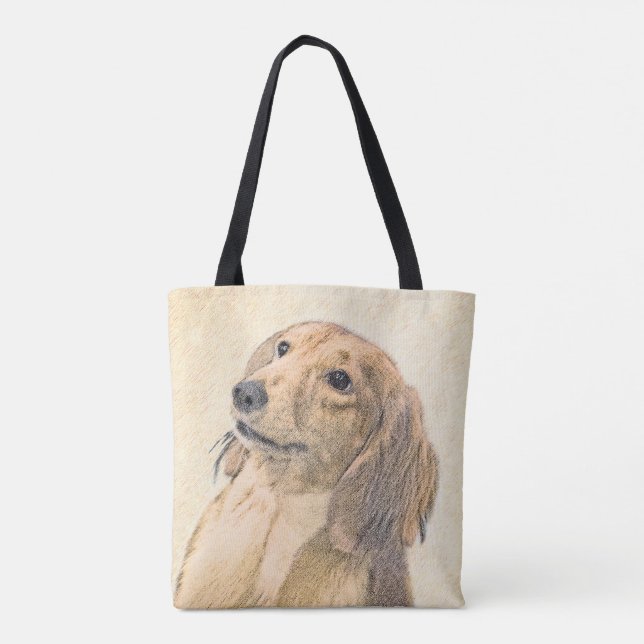 Tote Bag Dachshund (Longhaerien) Peinture - Art Chien origi (Dos)