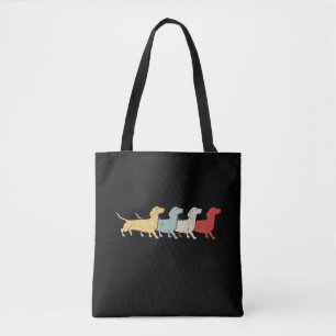Tote Bag Dachshund Rétro Vintage