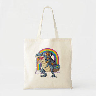 Tote Bag Dachshund Riding Dinosaur T rex Shirt pour hommes