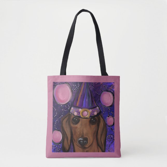 Tote Bag Dachshund rouge (Devant)