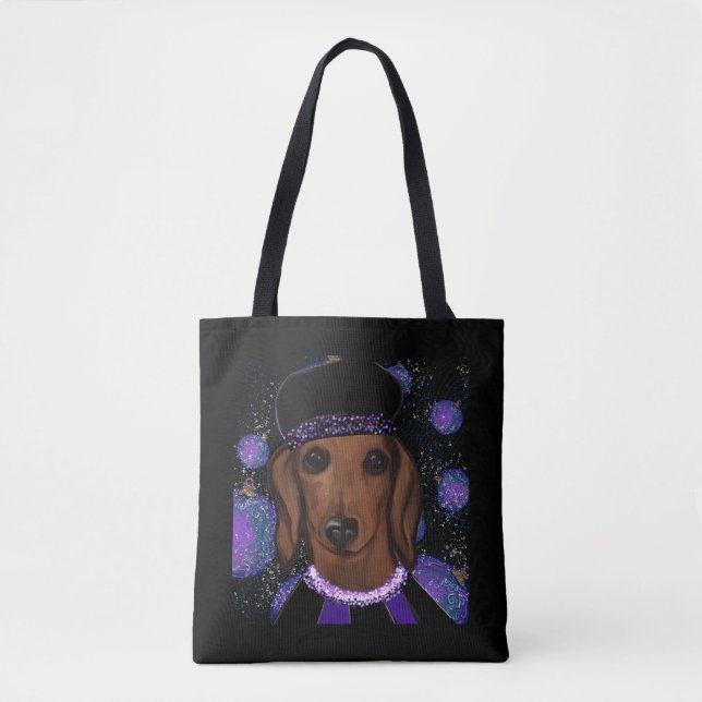 Tote Bag Dachshund rouge (Devant)