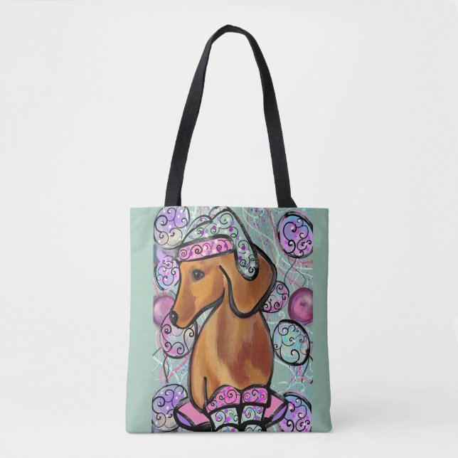 Tote Bag Dachshund rouge     (Devant)