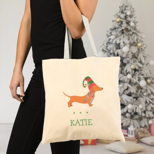 Tote Bag Dachshund saucisse cadeau amoureux des chiens Noël (Dachshund sausage dog lover gift Christmas Tote Bag
)