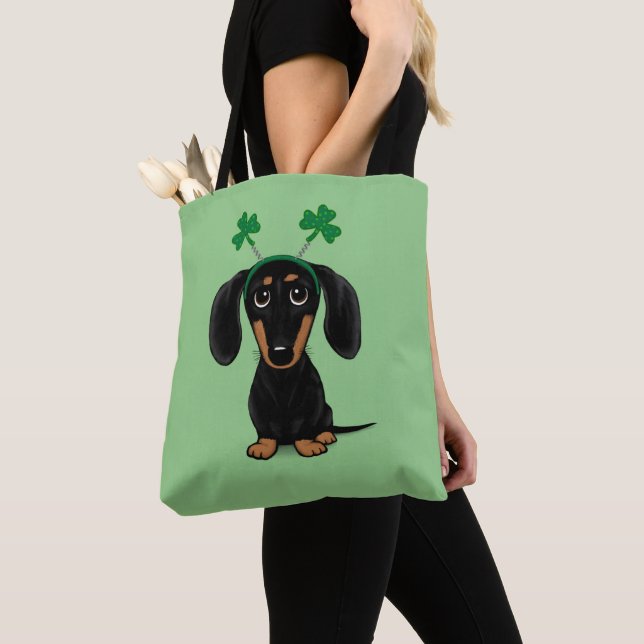 Tote Bag Dachshund Shamrocks de Dachshund, le chien de la f (De près)