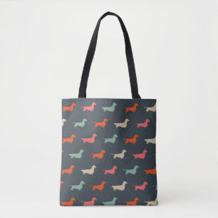 Tote Bag Dachshund Silhouettes Wiener Amoureux des chiens