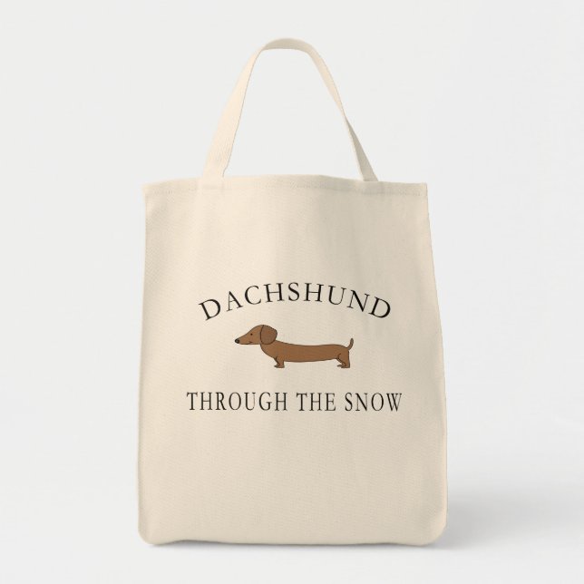 Tote Bag Dachshund Through The Snow (Devant)