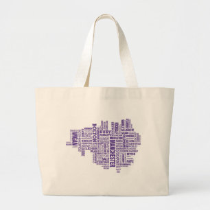 Tote Bag Dactylographiez la carte de plus grand Manchester